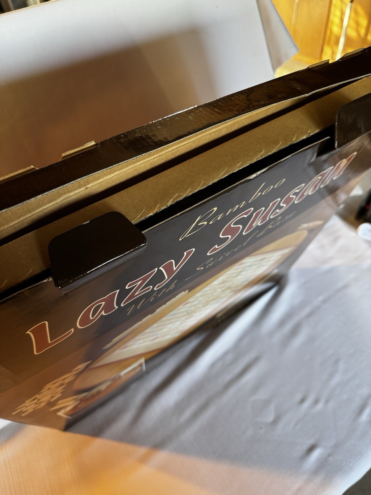 Seville Classics 21" Bamboo Lazy Susan w/ Steel Ball-Bearing Swivel Base 