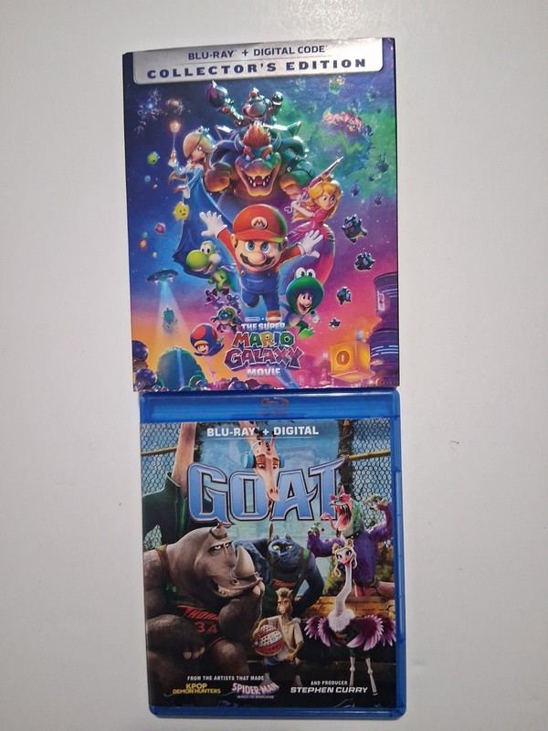 2 ANIMATED BLU-RAY MOVIES THE SUPER MARIO GALAXY MOVIE + GOAT BLU-RAYS