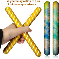 20 Pcs 8 Inch Music Rhythm Sticks for Kids Bulk, Music Lummi Sticks with Carr...