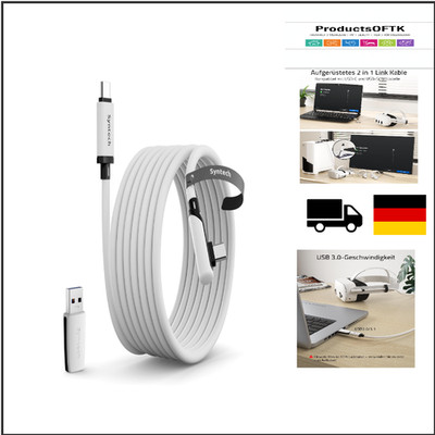 Syntech USB-C Kabel 5m 5 Gbit s VR-Headset Kompatibel Quest3
