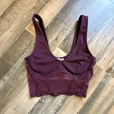 Garage Mesh Corset Top Burgundy Sz XS