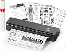 Thermal Mobile Printer Bluetooth USB Portable A4/US Letter Black White