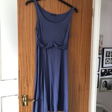 Ladies Dress Jersey Style Blue Lightweight Summer Evening Cruise Date Dress 6