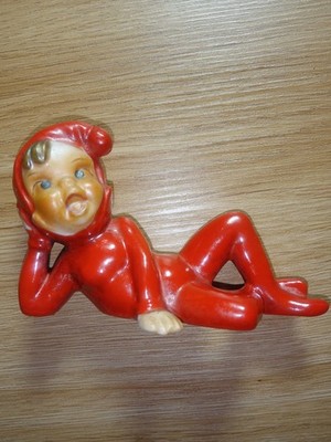 Pixie Elf Vintage Red Laying on it's Side