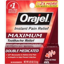 3x Orajel Max Strength Toothache Pain Relief Gel Oral Care Hygiene New Lot 0.25o