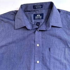 Mens Dress Shirt Long Sleeve Blue Striped Button Down Classic Fit Casual Office