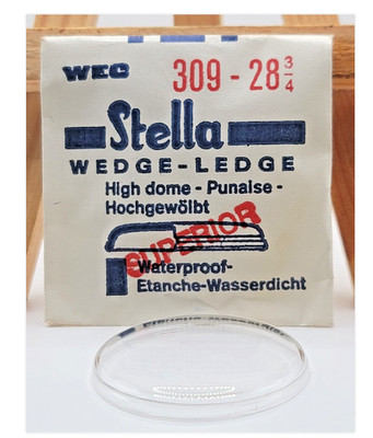 Stella Superior Wedge-Ledge High Dome Watch Crystal Wateproof NOS [Select] - WB8