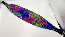 Vtg 100 Silk Abstract Dopamine Pleated Cummerbund Bright Colors