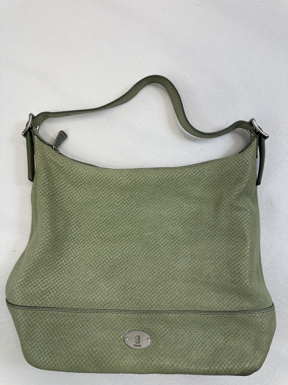 FOSSIL LONG LIVE  python embossed large green lea… - image 1