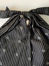 Black Paisley PAL ZILERI Silk Pre Tied Ascot Cravat Plastron Wedding Tie Italy