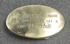 Vintage Peterbilt Semi Truck Solid Brass Belt Buckle - Baron Buckle D891