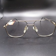 Girard 6009 Aviator Eyeglass Frames Gold Metal Black Temple Tips 56-19 New Old