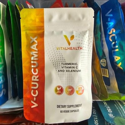 Vital Health V-Curcumax 60 Veggie Capsules - Turmeric MSM Vitamin C Selenium