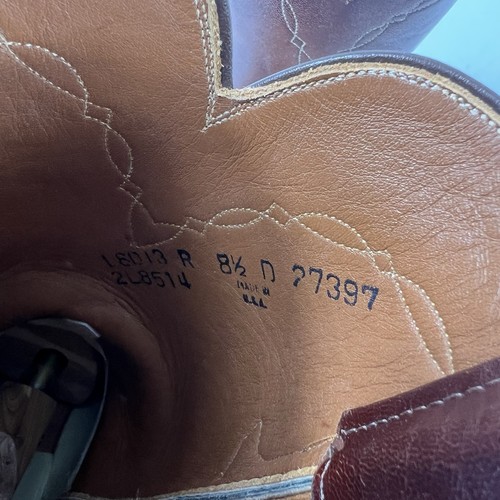 Lucchese Classic Roper Men’s 8.5 Brown Tan Western Ostrich Leather Cowboy Boots - Picture 9 of 10