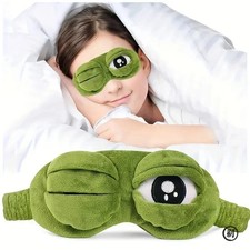 1pc 3D Cartoon Frog Sleep Mask Soft Eye Shade Travel Office Blindfold Eyepatch