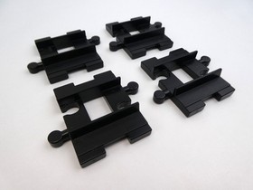Lego Duplo Black Train Track Junction, Bridge End, and 4 Short Straight Track
