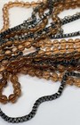 Talbots Gunmetal Tone Brown Beads & Crystals Chains Multi Strand Necklace 120g — photo 3