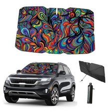 Windshield Sun Shade Umbrella for Car Foldable Umbrella Front Window Abstract