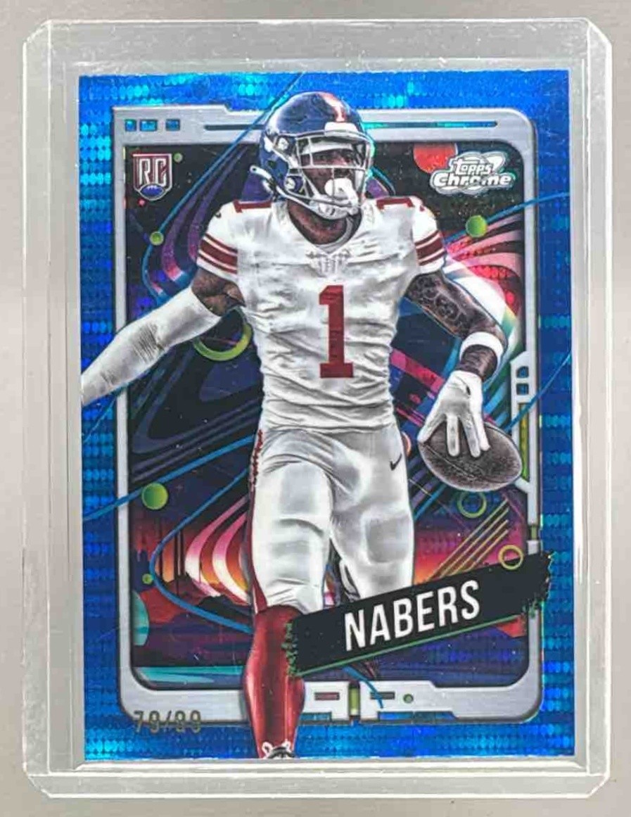 Malik Nabers 2024 Topps Cosmic Chrome #167 Blue Moon Refractor Rookie RC /99
