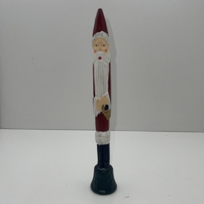 Vintage 12  Slim Santa Claus Folk Art Handcarved Mixed Materials Figure