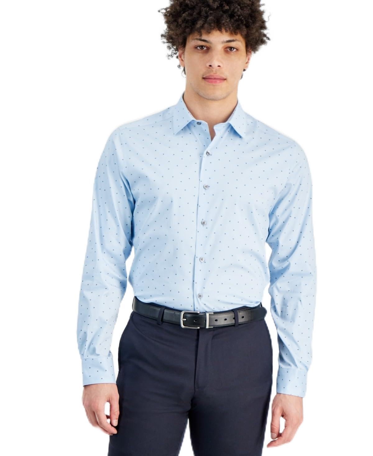Alfani Mens Slim fit Dress Shirt XL 17-175 36-37 Blue 4990₽