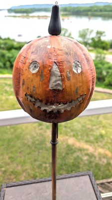 Vtg Bethany Lowe Designs Metal Halloween Pumpkin Parade Lantern By Bruce Elsass