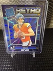 Bo Nix 2024 Panini Donruss Rated Rookie RC Retro Blue Shock #19 Denver Broncos