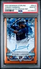 2024 Bowman Sterling Junior Caminero RC Auto Rookie Card SSP PSA 10 Orange /75