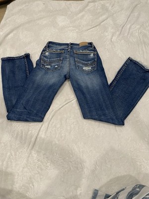 BKE Denim Women s Mid-Rise Slim Fit Bootcut Jeans Blue Medium Wash Logo