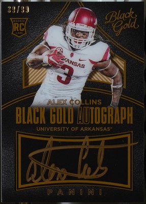 2016 Panini Black Gold Collegiate - FB Autographs #115 Alex Collins /99 NM