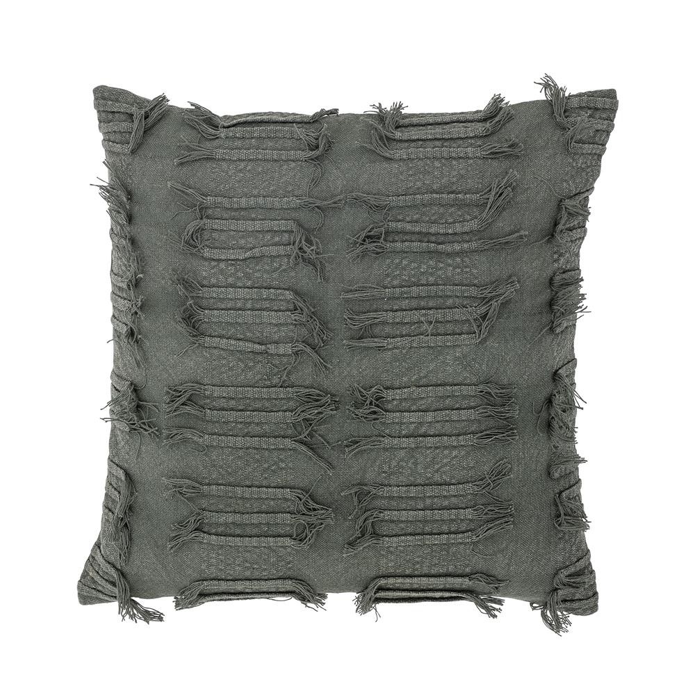 Bloomingville Gyta Kissen Грюн Баумволле 45x45 см gewebte Details mit Fransen 5690₽