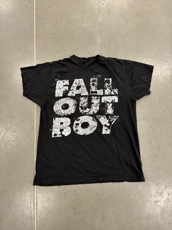 Y2K FALL OUT BOY Shirt "You Are So Scene!" Black Size Large Rock Concert Tour