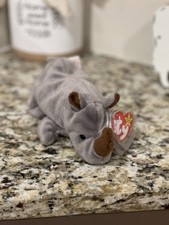 Ty Beanie Baby Spike The Rhinoceros Hang Tag