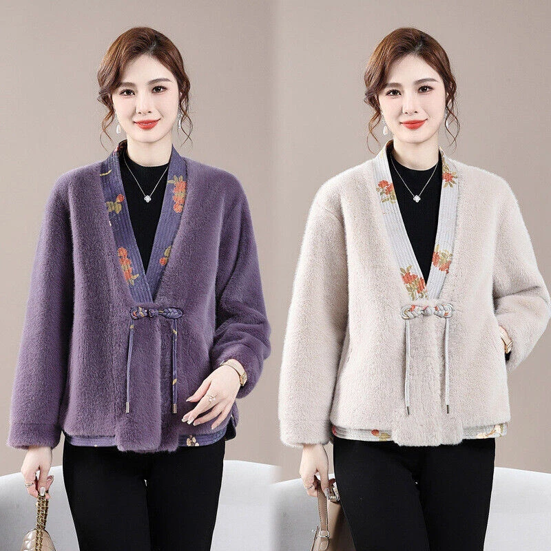 OFF WHITE Stile cinese cappotto di pelliccia invernale pelliccia di visone cappotto corto integrato fascia alta lusso mamma