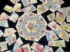 Broken China Mosaic Tiles ShAbbY ChIc Focal + 50+ Pieces Pink & Blue Florals