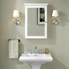 Kitchen Cupboard Bathroom Wall Mount Cabinet Organizer w/Mirror Door NEW