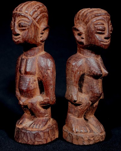 Art Africain - Couple Statuettes Culte Jumeaux Hohovi Anago - 14,5 & !3,5 Cms - Photo 8 sur 9