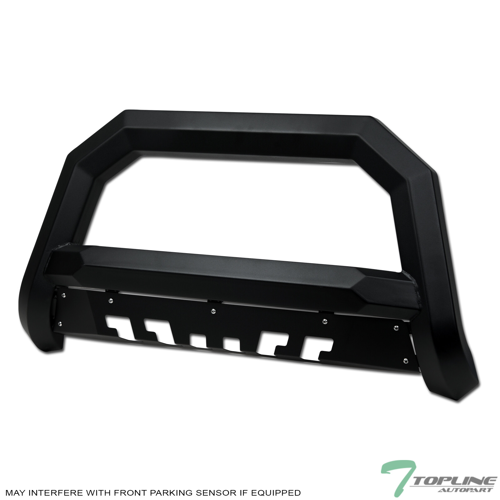 Topline For 2019-2021 Silverado/Sierra 1500 AVT Angular Bull Bar Guard Matte Blk