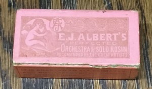 1890's E.J. Albert's Perfected Orchestra & Solo Rosin Box EJ Albert Violins RARE