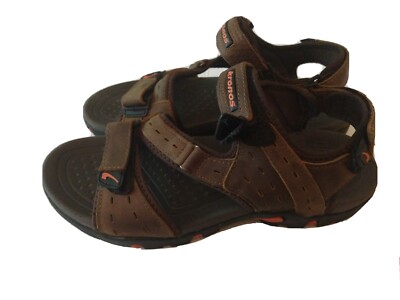 Kronos Men's Leather River Water Beach Sandals Size 11.5 - 45EU  Brown Good Cond