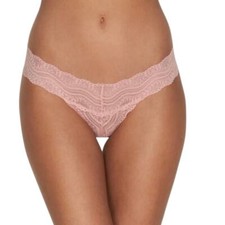 NWT Frederick's of Hollywood Flora Pink Allover Lace Sissy Thong 1X