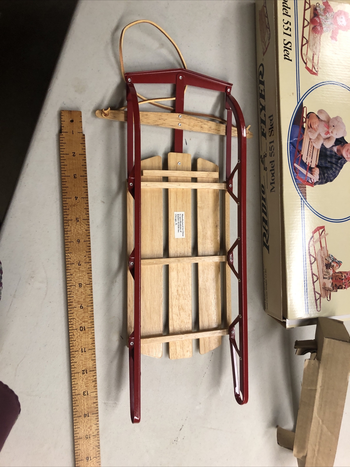 Vintage Radio Flyer Little Red Wood Sled 551 "Classic since 1917