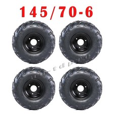 145/70-6 Go Kart Wheels Go Kart Rain Tires Set of 4 Rim Tyre Set 3 holes Buggy