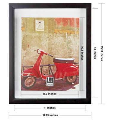 Umbra Large Document Frame, Display Photos or Artwork 11'' x 14'', Black