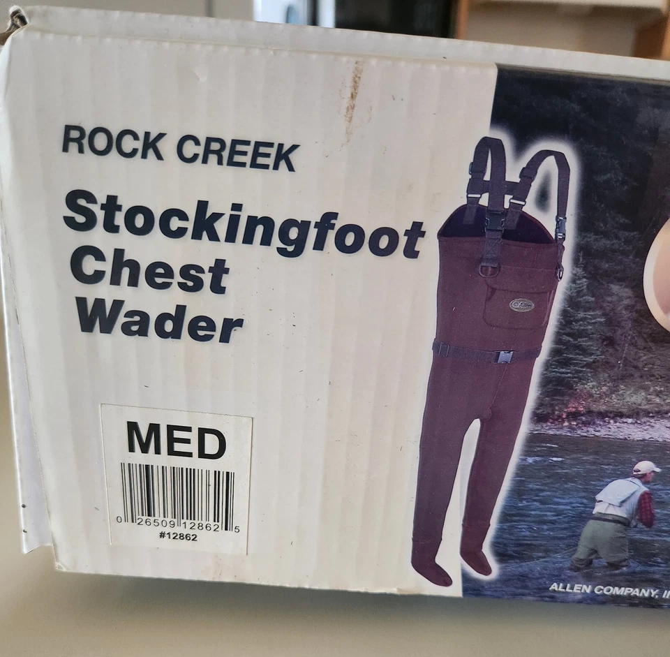 Allen Rock Creek Stockingfoot Neoprene Chest Waders Medium Wader Fishing - Image 4 of 4
