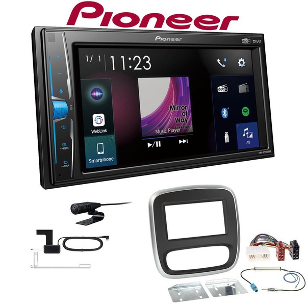 Pioneer 2-DIN Autoradio Bluetooth Dab+ FüR Opel Vivaro Ab 2014 Silber/Schwarz-image