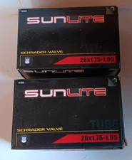 Sunlite #6305 Tubes - Pair - MTB – 26 x 1.75-1.95 w/Shrader Valve, New in box