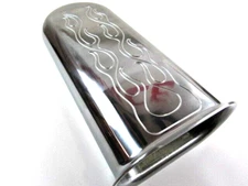 Hillborn Style Dual Quad 4 Barrel " Flames" Aluminum Carb Scoop Polished E40006P