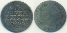 Brandenburgia - Prusy 1764, Fryderyk II., 1/6 Reichstaler 1764 A, srebro