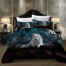 Wolf Design Duvet Cover Bedding Set Pillow Cases Single Double King Quilt Cover